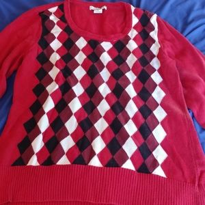 Red Argyle Sweater
